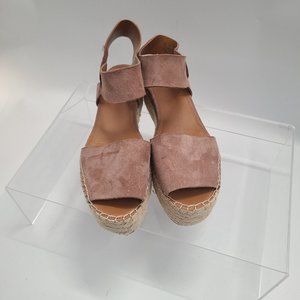 Franco Sarto Espadrille Wedge Sandal  Pellia Mauve Weave Heel Women's US Size 11